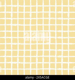 Vektor Hand gezeichnet niedliches kariertes Muster. Cottagecore Doodle Plaid geometrische halbtransparente einfache Textur. Kreuzungslinien. Abstrakt süß zart Stock Vektor