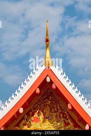 Dach des Klosters Wat May Suwannaphumaham, Luang Prabang, Laos Stockfoto