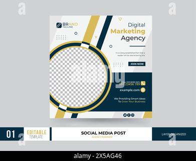 Postvorlage Für Digitales Marketing In Sozialen Medien Stock Vektor
