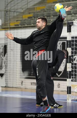 Guimarães, 05/2024 - Seleção de Andebol Nacional AA está em estágio de preparação. Treinou esta Manhã no Pavilhão do Vitória de Guimarães. Gustavodevileville (Miguel Pereira/Global Imagens) Credit: Atlantico Press/Alamy Live News Stockfoto