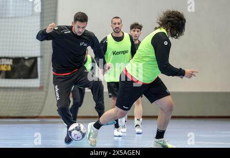 Guimarães, 05/2024 - Seleção de Andebol Nacional AA está em estágio de preparação. Treinou esta Manhã no Pavilhão do Vitória de Guimarães. Gustavodevileville (Miguel Pereira/Global Imagens) Credit: Atlantico Press/Alamy Live News Stockfoto