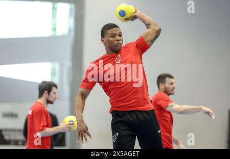 Guimarães, 05/2024 - Seleção de Andebol Nacional AA está em estágio de preparação. Treinou esta Manhã no Pavilhão do Vitória de Guimarães. Joaquimaré&ré (Migueleira/ira/Global Imagens) Credit: Atlantico Press/Alamy Live News Stockfoto