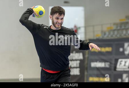 Guimarães, 05/2024 - Seleção de Andebol Nacional AA está em estágio de preparação. Treinou esta Manhã no Pavilhão do Vitória de Guimarães. Fábio lhãehães (Miguereira/ira/Global Imagens) Credit: Atlantico Press/Alamy Live News Stockfoto