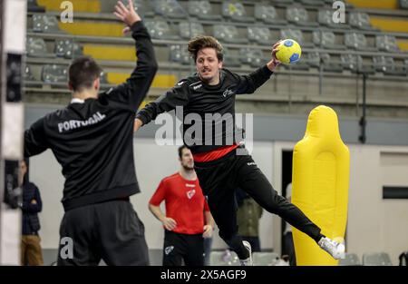 Guimarães, 05/2024 - Seleção de Andebol Nacional AA está em estágio de preparação. Treinou esta Manhã no Pavilhão do Vitória de Guimarães. Areias&(MiguMiguel Pereira/Global Imagens) Credit: Atlantico Press/Alamy Live News Stockfoto