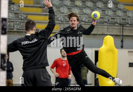 Guimarães, 05/2024 - Seleção de Andebol Nacional AA está em estágio de preparação. Treinou esta Manhã no Pavilhão do Vitória de Guimarães. Areias&(MiguMiguel Pereira/Global Imagens) Credit: Atlantico Press/Alamy Live News Stockfoto