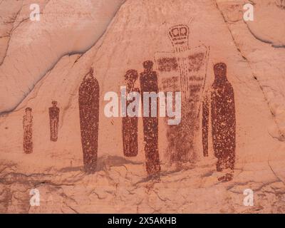 Piktogramme, Great Gallery, Horseshoe Canyon Trail, Canyonlands National Park, Utah. Stockfoto