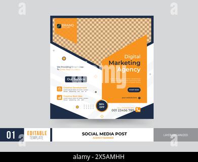 Postvorlage Für Digitales Marketing In Sozialen Medien Stock Vektor