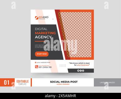 Digitales Marketing Social Media Post Stock Vektor