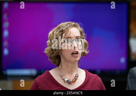 Edinburgh, Schottland, Großbritannien. Mai 2024. IM BILD: Lorna Slater MSP, Co-Leader der Scottish Green Party, wurde im schottischen Parlament in Holyrood interviewt. Credit: Colin D Fisher Credit: Colin Fisher/Alamy Live News Stockfoto