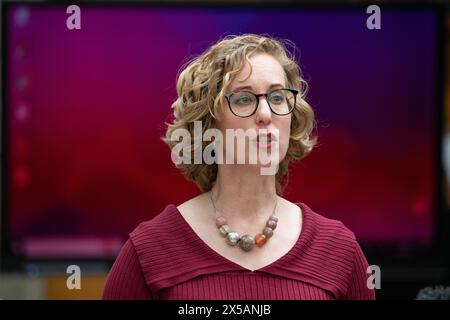 Edinburgh, Schottland, Großbritannien. Mai 2024. IM BILD: Lorna Slater MSP, Co-Leader der Scottish Green Party, wurde im schottischen Parlament in Holyrood interviewt. Credit: Colin D Fisher Credit: Colin Fisher/Alamy Live News Stockfoto