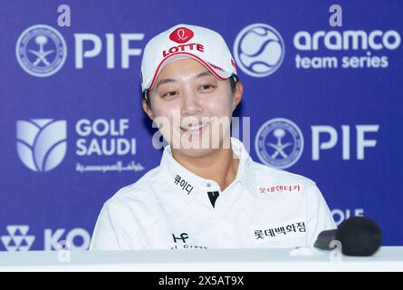 Goyang, Südkorea. Mai 2024. Kim Hyo-joo aus Südkorea, Pressekonferenz für die Medien der Ladies Europian Tour (LET) Aramco Team Series 2024 in New Korea C. C in Goyang, nördlich von Seoul, Südkorea am 8. Mai 2024. (Foto: Lee Young-HO/SIPA USA) Credit: SIPA USA/Alamy Live News Stockfoto