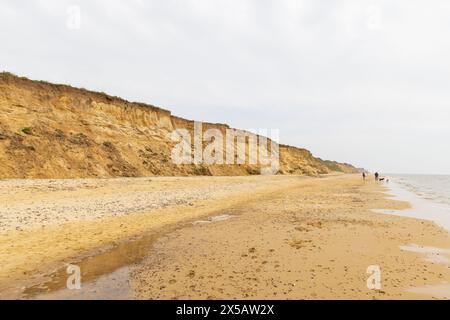 Die zerklüfteten Klippen am Covehithe Beach, Covehithe, Suffolk. UK. Stockfoto