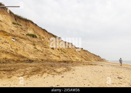 Die zerklüfteten Klippen am Covehithe Beach, Covehithe, Suffolk. UK. Stockfoto