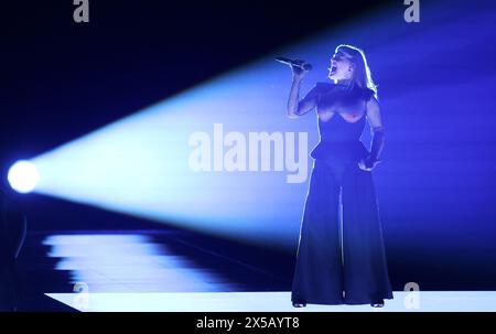 Malmö, Schweden. Mai 2024. Aiko repräsentiert Tschechien während der Generalprobe des zweiten Halbfinales der 68. Ausgabe des Eurovision Song Contests (ESC) in der Malmö Arena, Schweden, am 08. Mai 2024. Foto: Sanjin Strukic/PIXSELL Credit: Pixsell/Alamy Live News Stockfoto