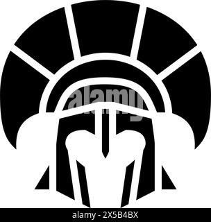 Helm sparta Krieger Glyphe Symbol Vektor Illustration Stock Vektor