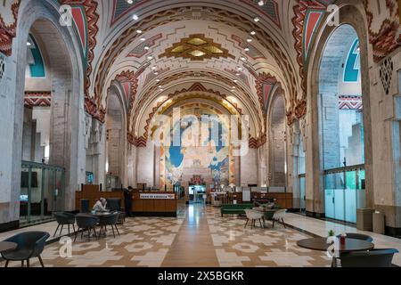 Das Wahrzeichen des Guardian Building im Art déco-Stil in Detroit, Michigan, USA. Es ist ein historisches Gebäude, das derzeit im Besitz des Wayne County ist. Stockfoto