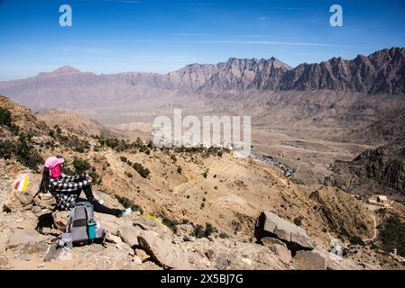 Hadash-Wakan-Route in den westlichen Hajar-Bergen, Wakan, Oman Stockfoto