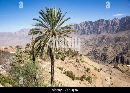 Hadash-Wakan-Route in den westlichen Hajar-Bergen, Wakan, Oman Stockfoto