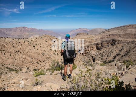 Hadash-Wakan-Route in den westlichen Hajar-Bergen, Wakan, Oman Stockfoto