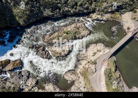 Wasserfall Salto del Rio Ibanez, in der Nähe von Puerto Ingeniero Ibanez, Patagonien, Chile Stockfoto