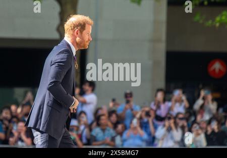 London, England, Großbritannien. Mai 2024. Prinz HARRY, Herzog von Sussex, kommt vor dem 10. Jahrestag der Invictus Games in der St. Paul's Cathedral an. (Kreditbild: © Tayfun Salci/ZUMA Press Wire) NUR REDAKTIONELLE VERWENDUNG! Nicht für kommerzielle ZWECKE! Stockfoto