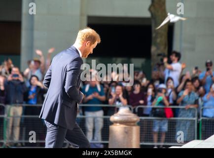 London, England, Großbritannien. Mai 2024. Prinz HARRY, Herzog von Sussex, kommt vor dem 10. Jahrestag der Invictus Games in der St. Paul's Cathedral an. (Kreditbild: © Tayfun Salci/ZUMA Press Wire) NUR REDAKTIONELLE VERWENDUNG! Nicht für kommerzielle ZWECKE! Stockfoto