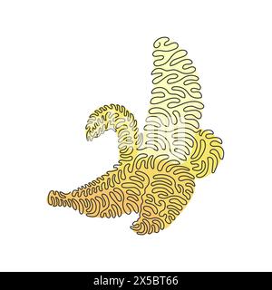 Durchgehende eine Linie zeichnende Scheibe reife gesunde organische Bananenobst Logo Identität. Frisches tropisches Fruchtkonzept für Obstgarten-Ikone. Wirbeln Sie die Locke Stock Vektor