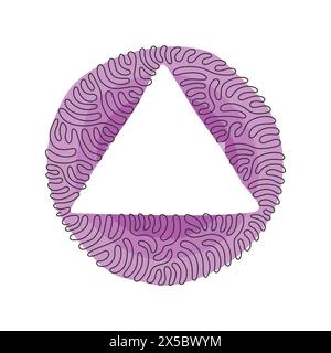 Symbol für das Dreieck der einzelnen durchgehenden Linienzeichnung. Flacher STYLE. Dreieckiges Logo-Symbol für Website-Design, Logo. Dreiecksymbol oder -Zeichen. Drall Curl Circle bac Stock Vektor