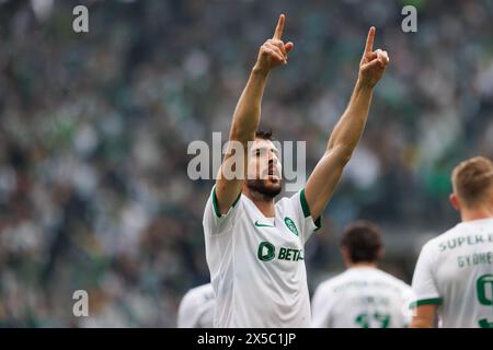 Joao Paulo Dias Fernandes, allgemein bekannt als Paulinho von Sporting CP, feiert, nachdem er während des Liga Portugal-Spiels zwischen Sporting CP und Portimonense SC im Estadio Jose Alvalade ein Tor erzielte. Endpunktzahl; Sporting CP 3:0 Portimonense SC Stockfoto