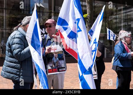 Seattle, USA. Mai 2024. Eine Unterstützung für Israel-Protest beim Federal Buliding in der Innenstadt. Quelle: James Anderson/Alamy Live News Stockfoto