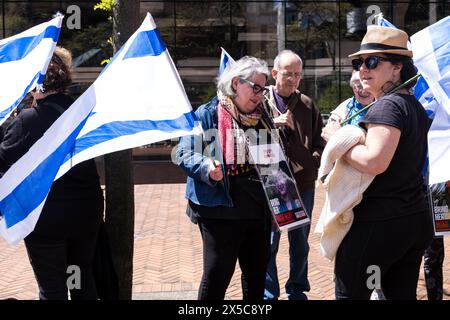 Seattle, USA. Mai 2024. Eine Unterstützung für Israel-Protest beim Federal Buliding in der Innenstadt. Quelle: James Anderson/Alamy Live News Stockfoto