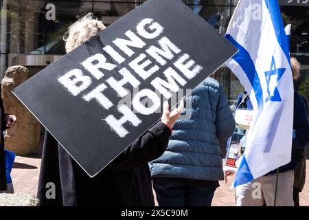 Seattle, USA. Mai 2024. Eine Unterstützung für Israel-Protest beim Federal Buliding in der Innenstadt. Quelle: James Anderson/Alamy Live News Stockfoto