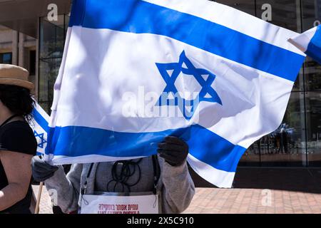 Seattle, USA. Mai 2024. Eine Unterstützung für Israel-Protest beim Federal Buliding in der Innenstadt. Quelle: James Anderson/Alamy Live News Stockfoto