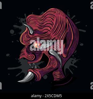 Der dämonische Charakter repräsentiert die dunkle und verborgene Seite der Menschheit, verkörpert das Böse und die Versuchung. Es ist ein beeindruckendes Bild, das das Wesen festlegt Stock Vektor