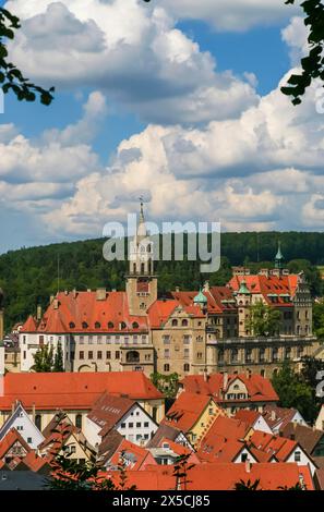 Schloss Hohenzollern Sigmaringen, ehemalige Fürstenresidenz und Verwaltungszentrum der Fürsten von Hohenzollern-Sigmaringen, Stadtschloss Stockfoto