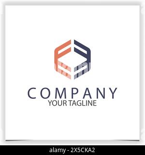 Vektorrot und blau polygonale Logo-Designvorlage Stock Vektor