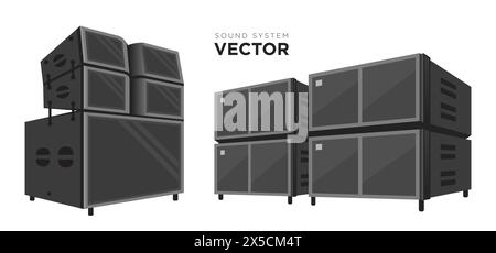 Soundsystem Lautsprecher Illustrationsvektor, Editierbares Vektordesign Stock Vektor