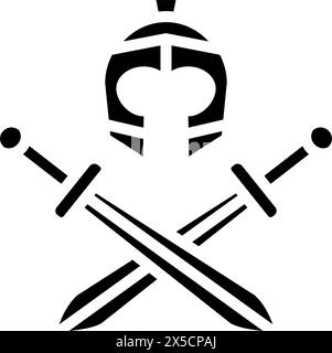 Abzeichen alte Soldat Glyphe Icon Vektor Illustration Stock Vektor