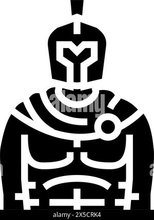 Gladiator alte Soldat Glyphe Icon Vektor Illustration Stock Vektor