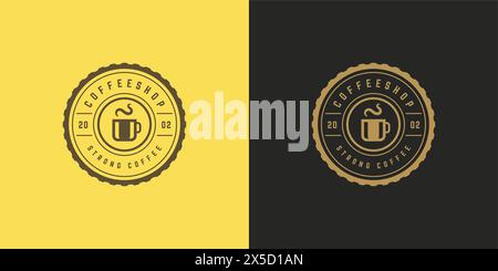 Kaffee- oder Teeshop-Logo-Vorlage Vektor-Illustration mit Bohnen-Silhouette gut für Café-Badge-Design und Menüdekoration. Retro-Typografie-Emblem. Stock Vektor