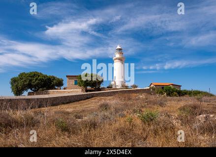 Der Leuchtturm von Paphos in der archäologischen Stätte von Paphos, Kato Paphos, Zypern. Stockfoto