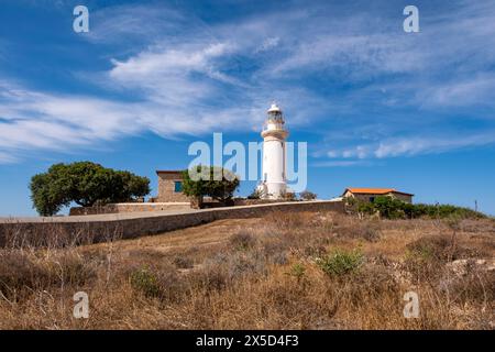 Der Leuchtturm von Paphos in der archäologischen Stätte von Paphos, Kato Paphos, Zypern. Stockfoto