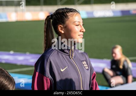 Lund, Schweden. Mai 2024. Erica Parkinson aus England war beim U17-EUROPAMEISTERSCHAFTSSPIEL der Frauen zwischen Schweden und England bei Klostergaardens Idrottsplats in Lund zu sehen. (Foto: Gonzales Photo/Alamy Live News Stockfoto