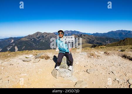 Auf dem Gipfel des Mount Xiangyang, Jiaming Lake, Taitung, Taiwa Stockfoto