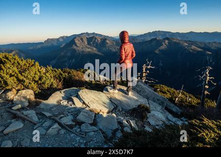 Auf dem Gipfel des Mount Xiangyang, Jiaming Lake, Taitung, Taiwa Stockfoto