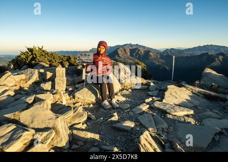 Auf dem Gipfel des Mount Xiangyang, Jiaming Lake, Taitung, Taiwa Stockfoto