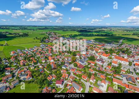 Blick auf das Günztal rund um den Markt Rettenbach in der Region Donau-Iller in Oberschwaben Stockfoto