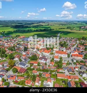 Blick auf das Günztal rund um den Markt Rettenbach in der Region Donau-Iller in Oberschwaben Stockfoto