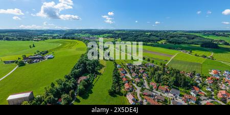 Blick auf das Günztal rund um den Markt Rettenbach in der Region Donau-Iller in Oberschwaben Stockfoto