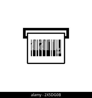 Quittung drucken, Barcode-Scheck-Flachvektor-Symbol. Einfaches, ausgefülltes Symbol auf weißem Hintergrund. Quittung drucken, Barcode Scheck-Schild Design-Vorlage für W Stock Vektor